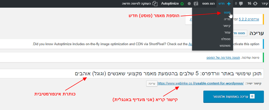 כתיבת תוכן לאתרים: הוספת כותרת איכותית וקישור | בניית אתרים - עפר קידר כתיבת תוכן לאתרים: הוספת כותרת איכותית וקישור